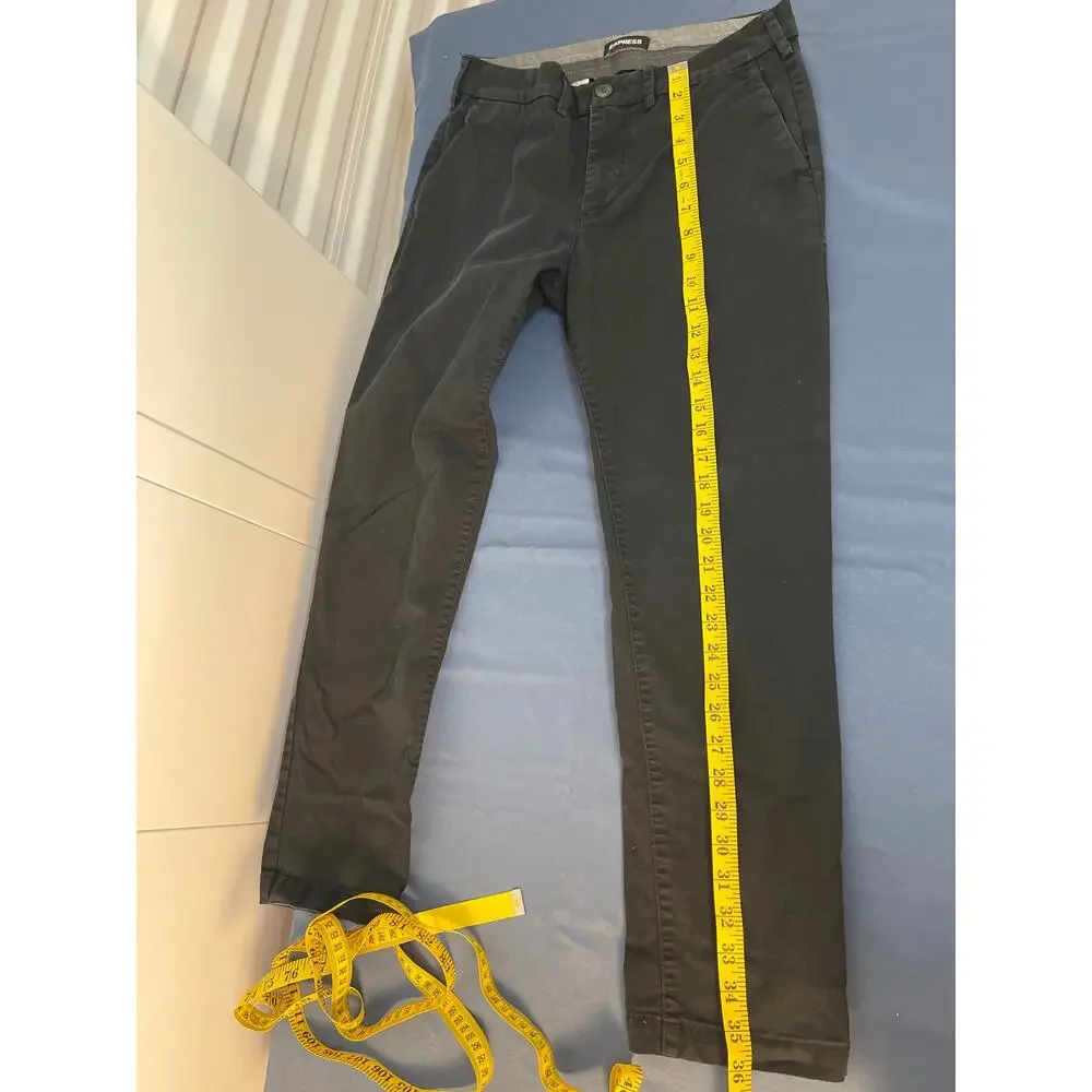 Express Men's Slim Fit Pants Color Black Size 29x30 Pre-owned - Picture 8 of 13